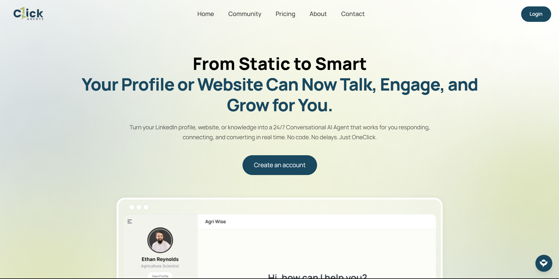 OneClickAgents Dashboard Preview